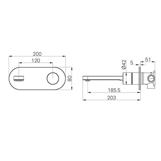 PURE SS316L PROGRESSIVE WALL BASIN/BATH MIXER GRAPHITE (NR172210AGR) GRAPHITE