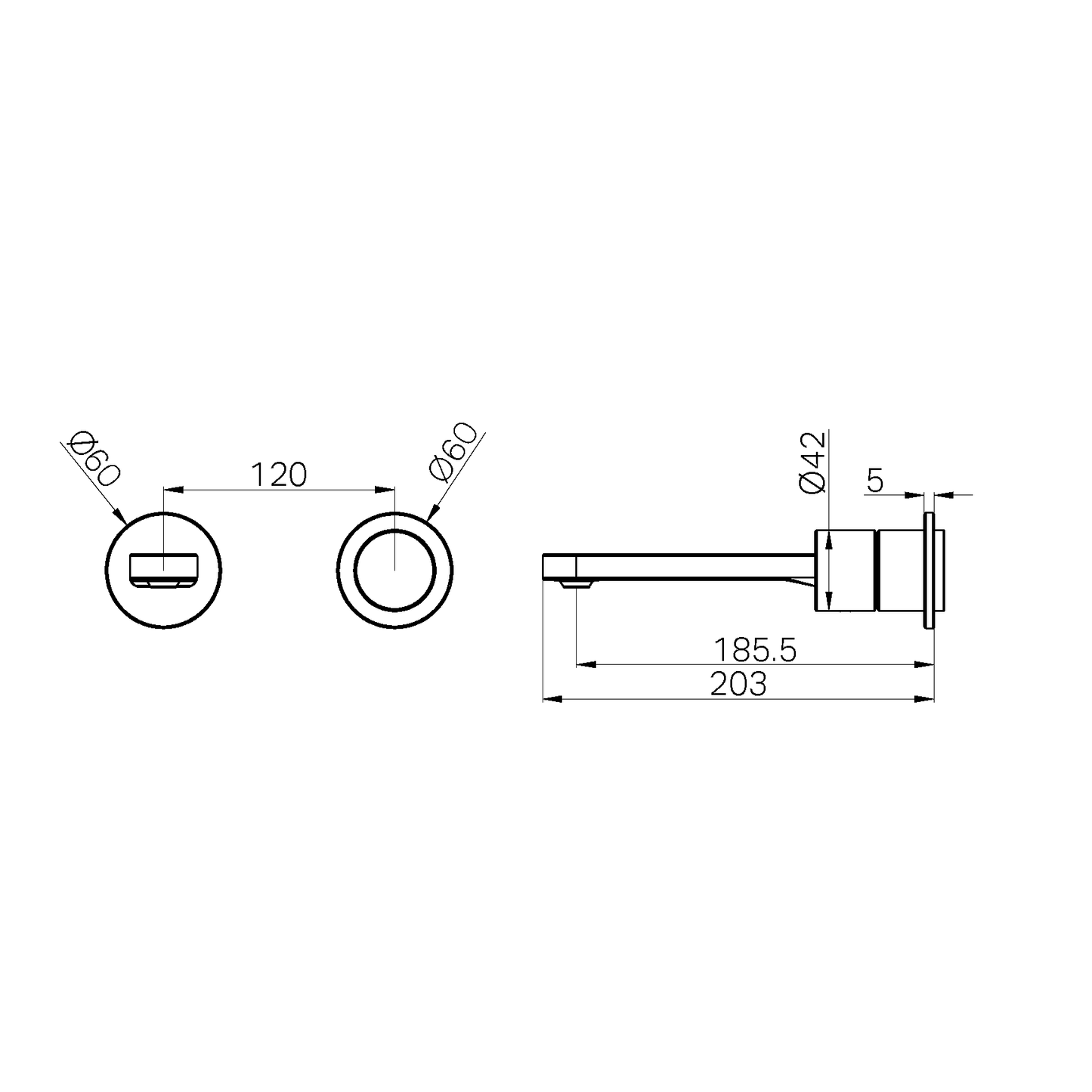 PURE SS316L PROGRESSIVE WALL BASIN/BATH MIXER SEPARATE BACK PLATE TRIM KITS ONLY BRUSHED GOLD