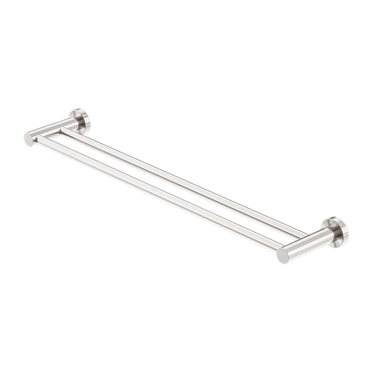 MECCA DOUBLE TOWEL RAIL 600/800MM BRUSHED NICKEL
