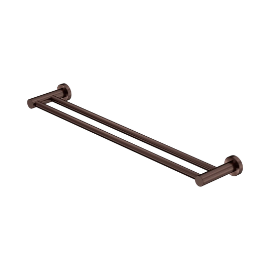 Mecca Double Towel Rail 600/800mm Rome Bronze
