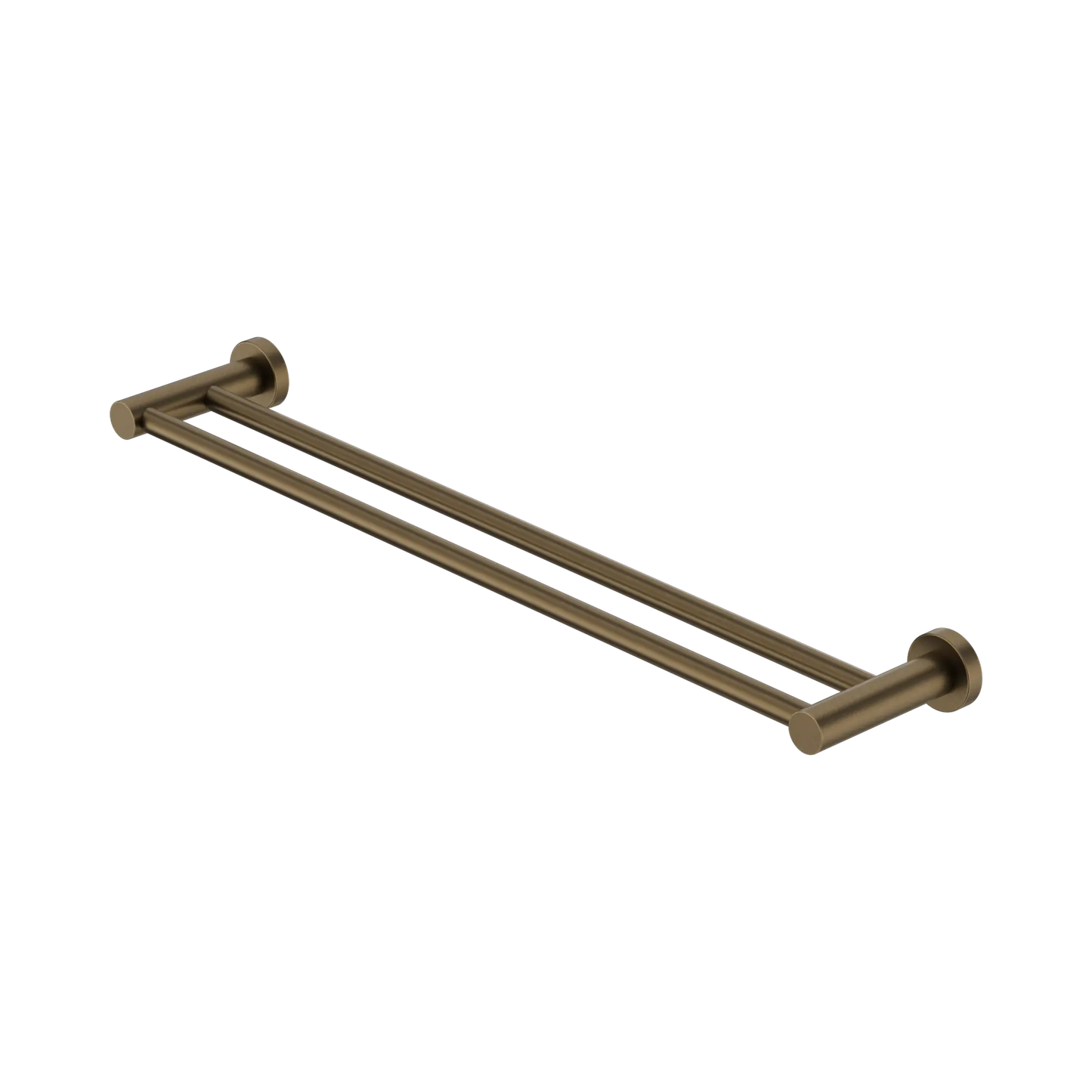 Mecca Double Towel Rail 600/800mm Tumbled Antique Brass