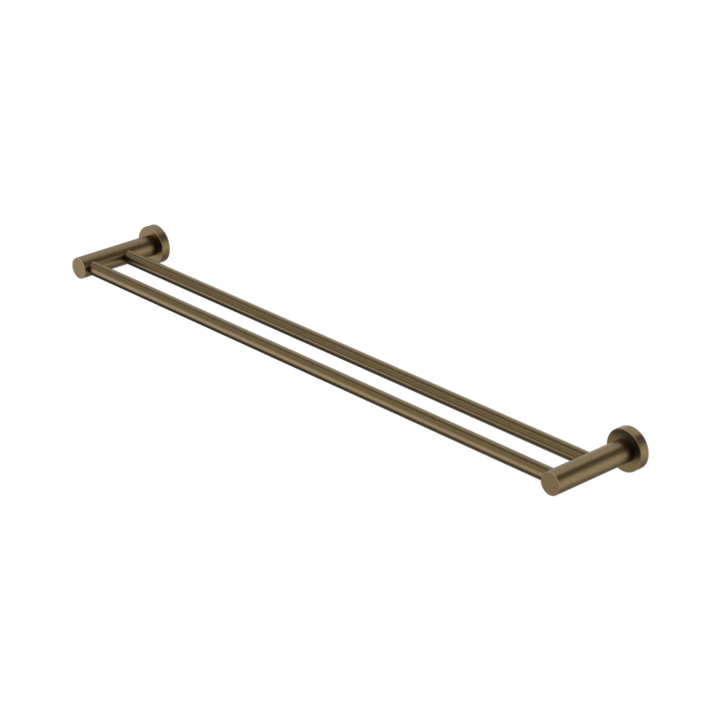 Mecca Double Towel Rail 600/800mm Tumbled Antique Brass
