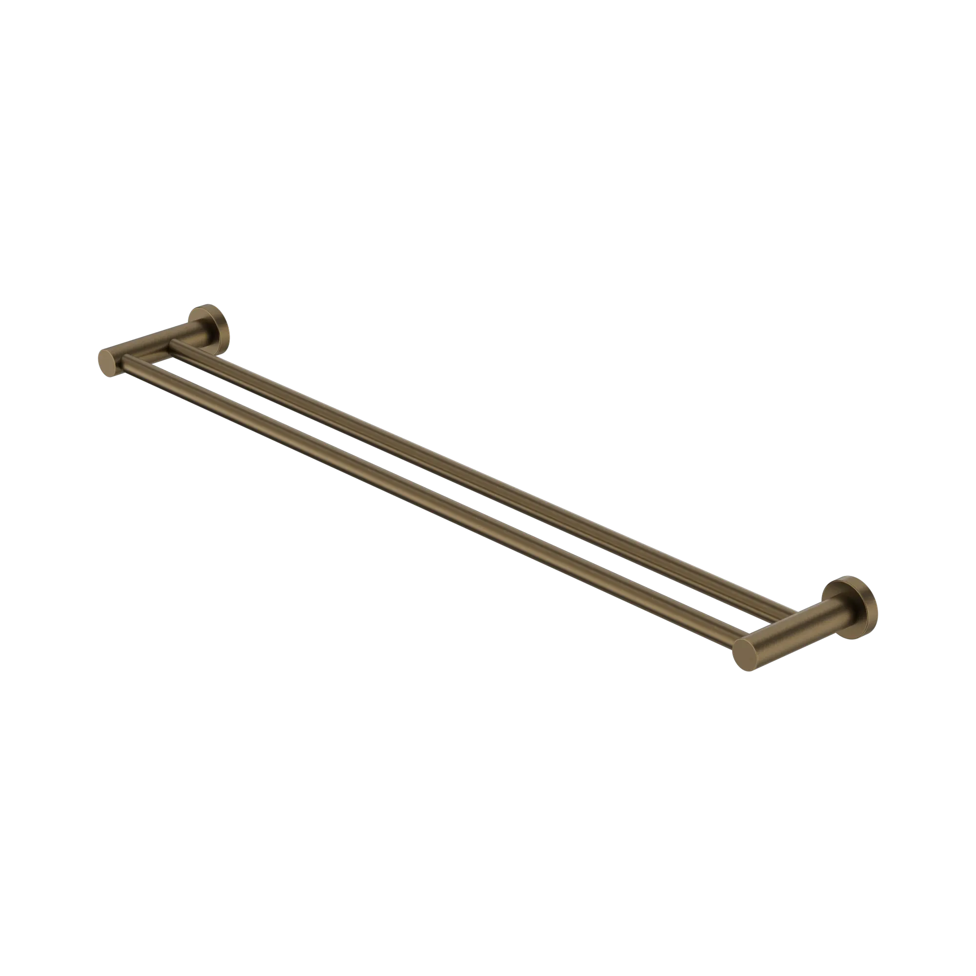 Mecca Double Towel Rail 600/800mm Tumbled Antique Brass