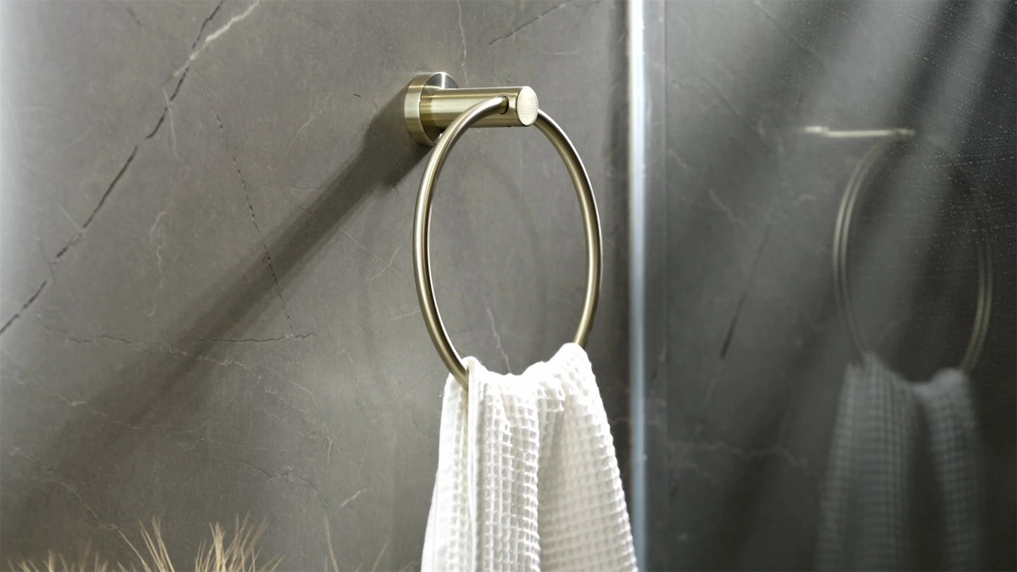 MECCA HAND TOWEL RING BRUSHED GOLD