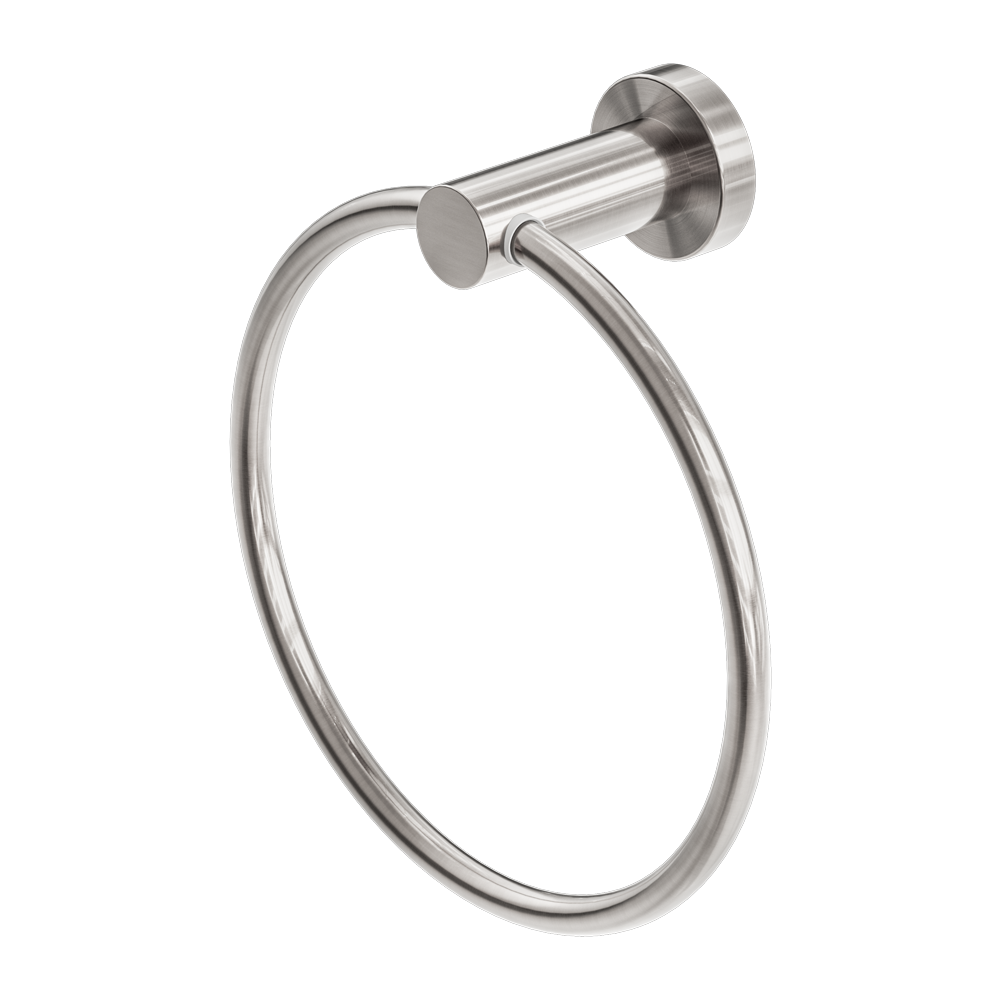 MECCA HAND TOWEL RING BRUSHED NICKEL