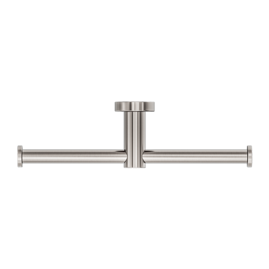 MECCA DOUBLE TOILET ROLL HOLDER BRUSHED NICKEL