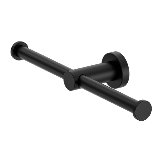 MECCA DOUBLE TOILET ROLL HOLDER MATTE BLACK
