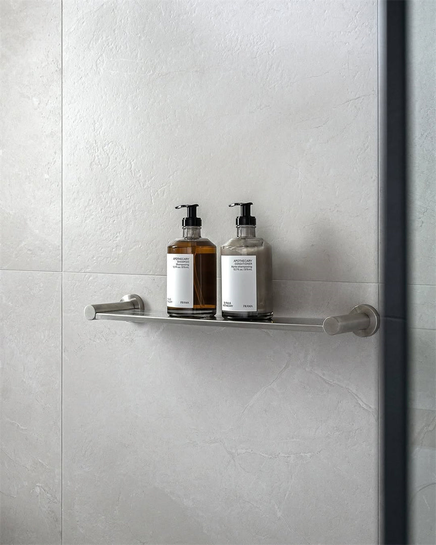 MECCA METAL SHOWER SHELF BRUSHED NICKEL