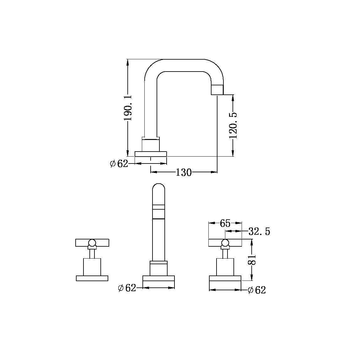 X PLUS BASIN SET BRUSHED NICKEL