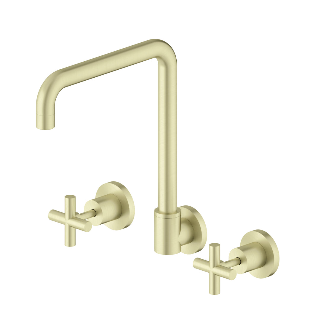 X Plus Wall Kitchen Set Swivel Spout Brushed Gold — Gold & Brass, Kitchen Mixers & Taps