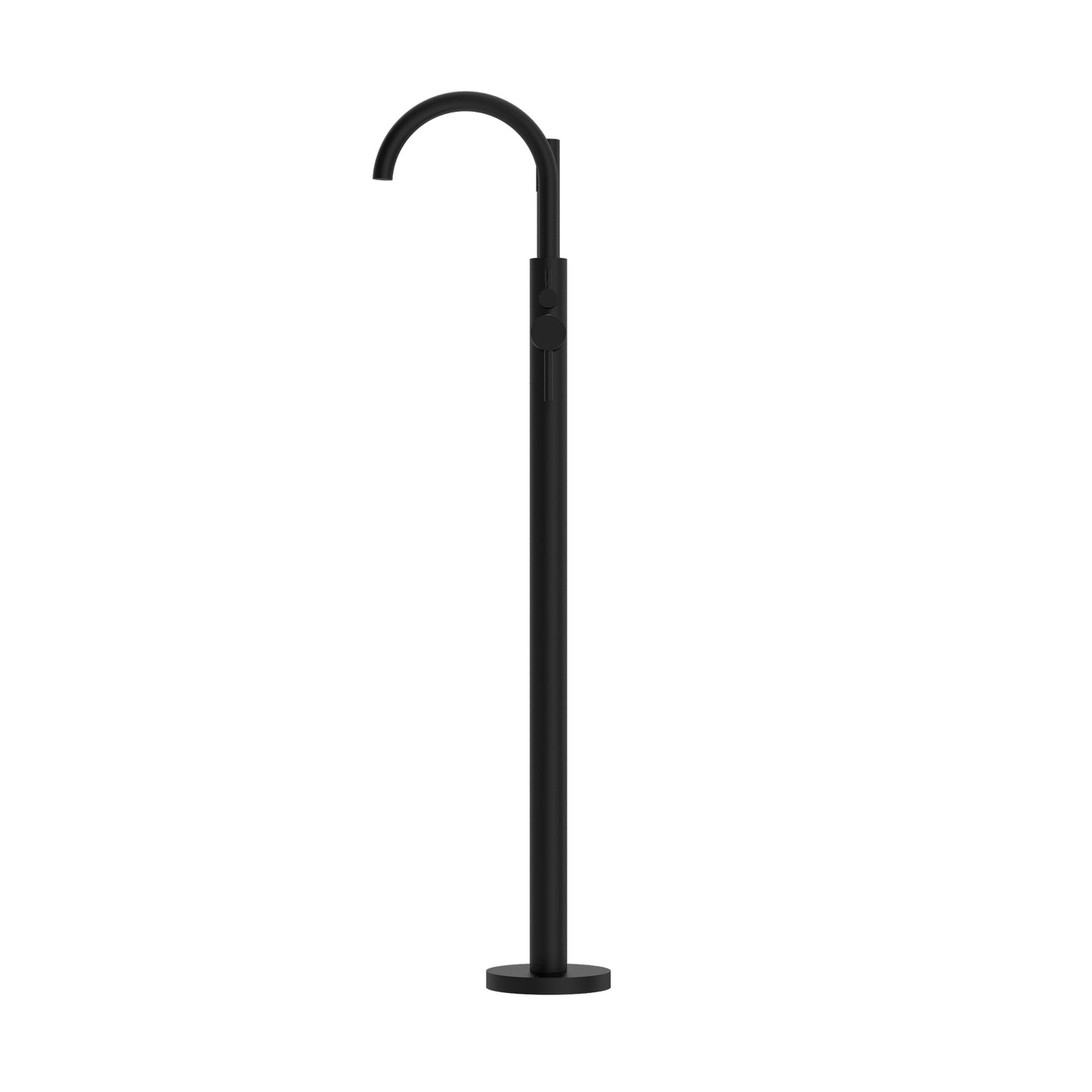 MECCA ROUND FREESTANDING MIXER WITH HAND SHOWER MATTE BLACK