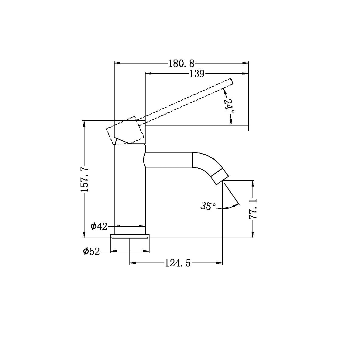 MECCA CARE BASIN MIXER GUN METAL GREY