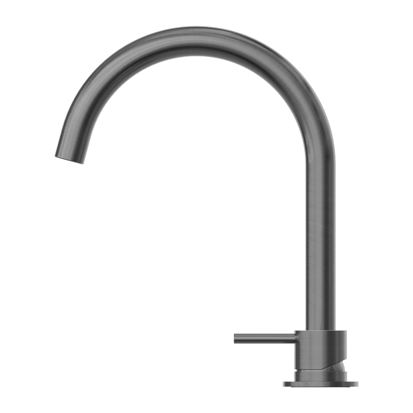 MECCA HOB BASIN MIXER ROUND SWIVEL SPOUT GUN METAL GREY