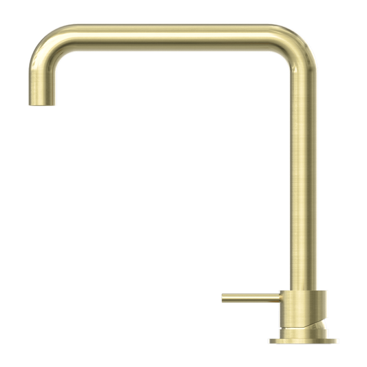 MECCA HOB BASIN MIXER SQUARE SWIVEL SPOUT BRUSHED GOLD