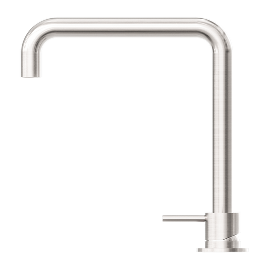 MECCA HOB BASIN MIXER SQUARE SWIVEL SPOUT BRUSHED NICKEL