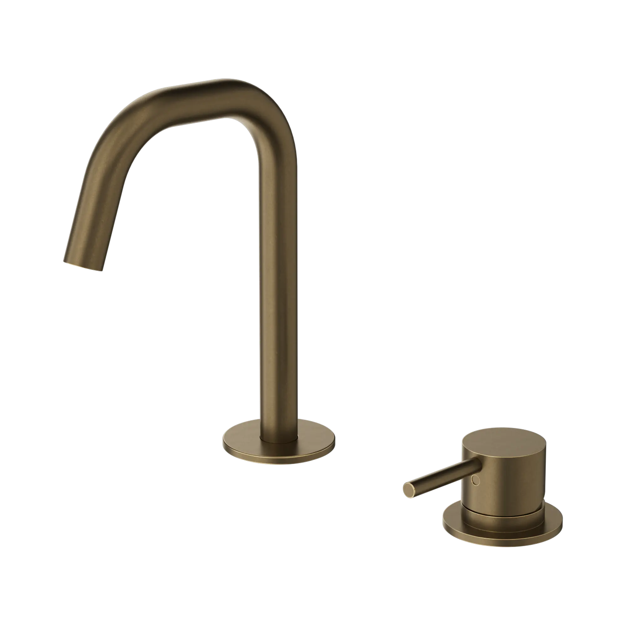 Mecca Hob Basin Mixer Set Edge Spout Tumbled Antique Brass