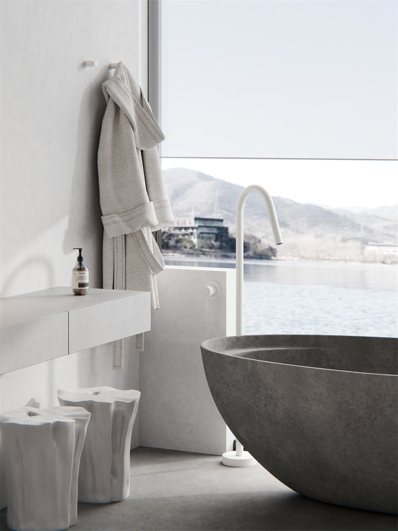 MECCA FREESTANDING BATH SPOUT ONLY MATTE WHITE