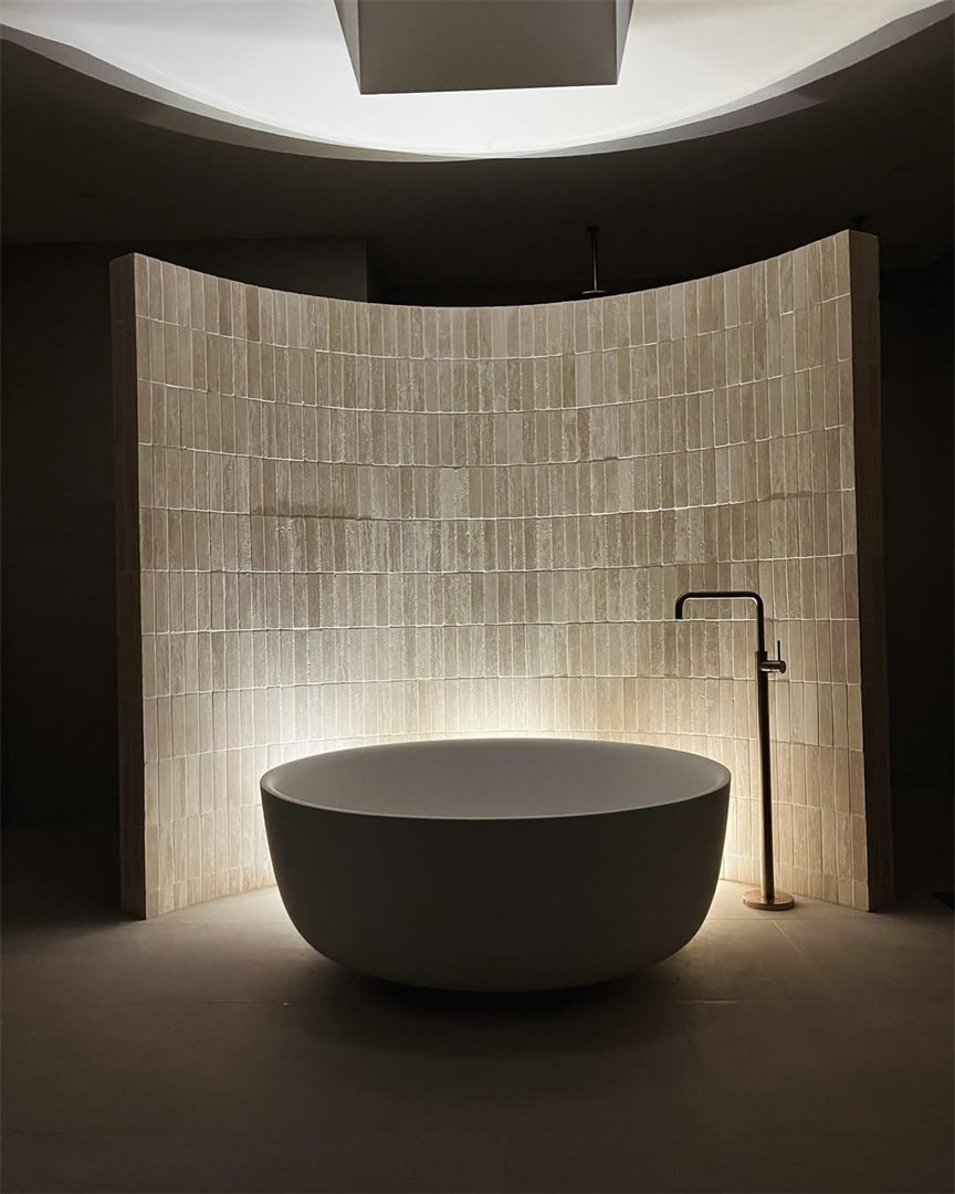 MECCA FREESTANDING BATH MIXER SQUARE SHAPE BRUSHED GOLD