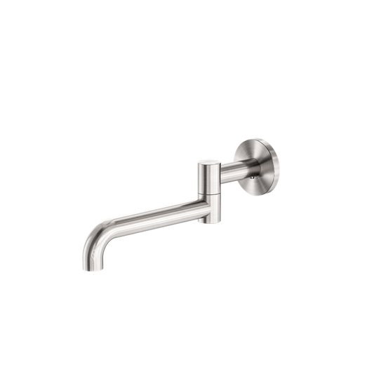 MECCA WALL MOUNTED SWIVEL BATH SPOUT ONLY 225MM BRUSHED NICKEL