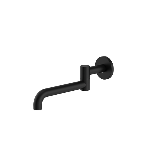 MECCA WALL MOUNTED SWIVEL BATH SPOUT ONLY 225MM MATTE BLACK