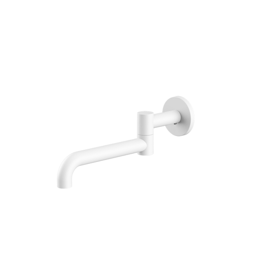 MECCA WALL MOUNTED SWIVEL BATH SPOUT ONLY 225MM MATTE WHITE