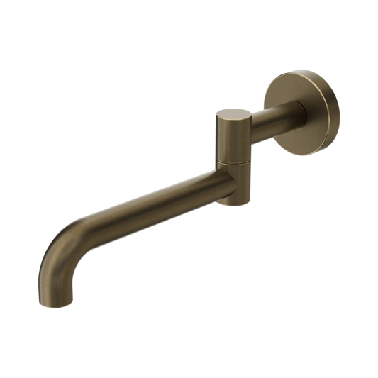 Mecca Wall Mounted Swivel Bath Spout Only 225mm II Tumbled Antique Brass