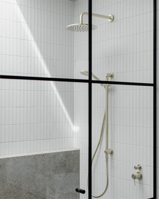 ROUND SHOWER ARM 330MM/500MM LENGTH CHROME BRUSHED GOLD