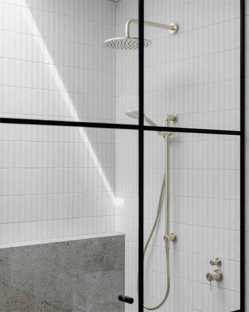 ROUND SHOWER ARM 330MM/500MM LENGTH CHROME BRUSHED GOLD
