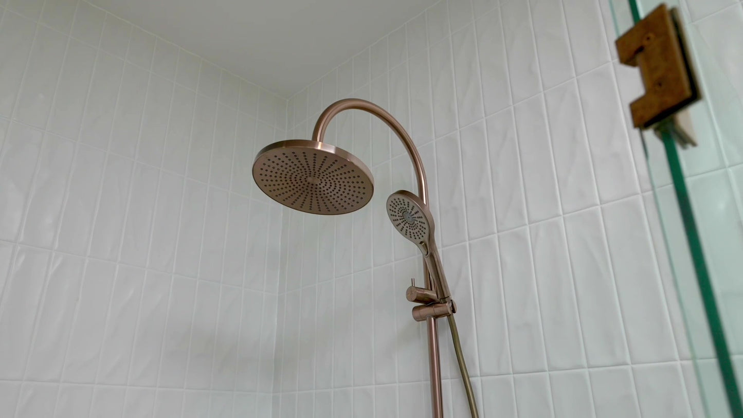 MECCA TWIN SHOWER BRUSHED BRONZE