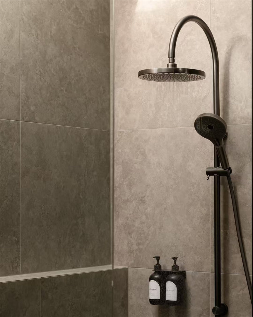 MECCA TWIN SHOWER GUN METAL GREY