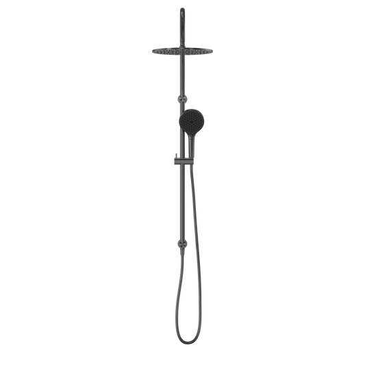 MECCA TWIN SHOWER WITH AIR SHOWER II GUN METAL