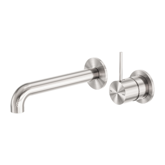 MECCA WALL BASIN/BATH MIXER HANDLE UP 185 MM BN (SEPARATE BACK PLATE) (NR221907D185BN) BRUSHED NICKEL