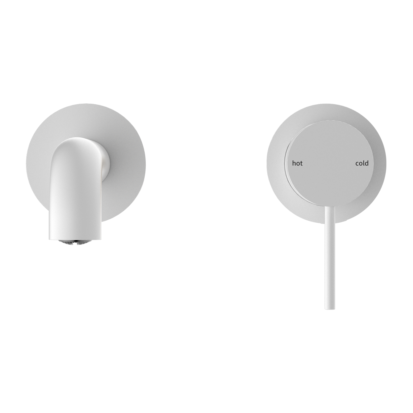 MECCA WALL BASIN/BATH MIXER 160/185/230MM MW ( SEPARATE BACK PLATE ) (NR221907C160/185/230MW) MATTE WHITE