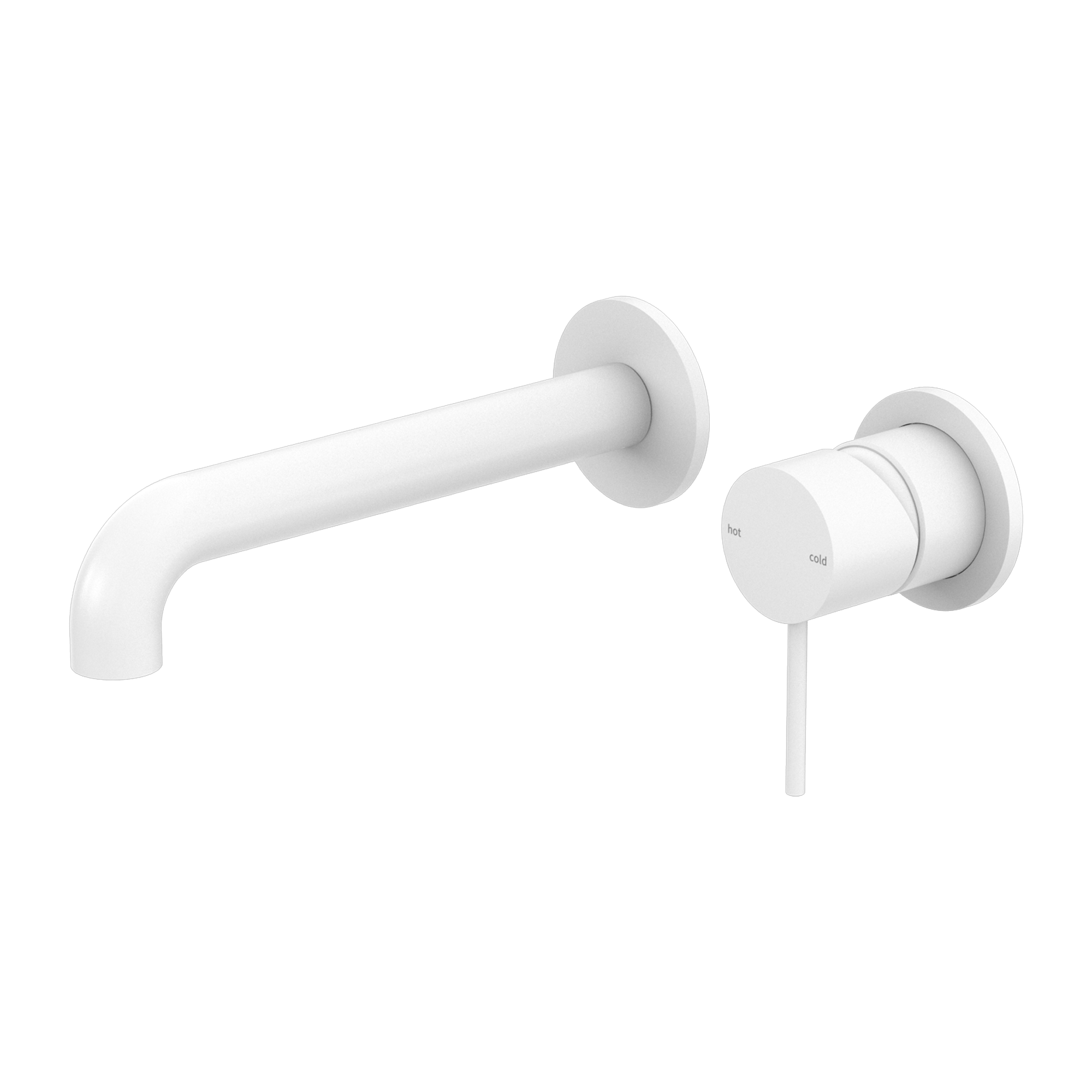 MECCA WALL BASIN/BATH MIXER 160/185/230MM MW ( SEPARATE BACK PLATE ) (NR221907C160/185/230MW) MATTE WHITE