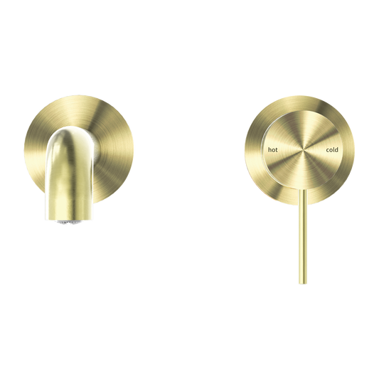 MECCA WALL BASIN/BATH MIXER SEPARATE BACK PLATE 120/160/185/230/260MM BRUSHED GOLD