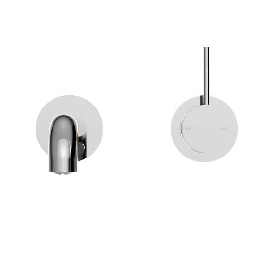 MECCA WALL BASIN/BATH MIXER HANDLE UP 185MM CH (SEPARATE BACK PLATE) (NR221907D185CH) CHROME