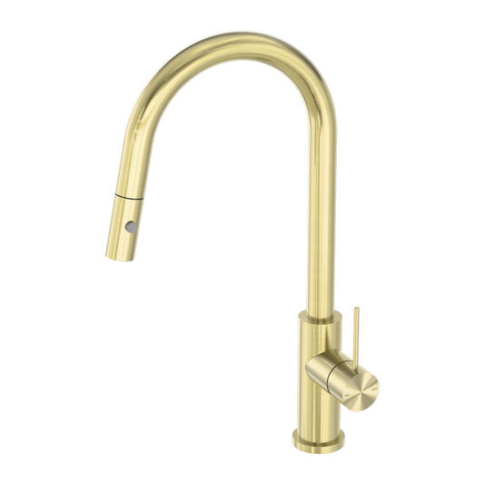 MECCA PULL OUT SINK MIXER WITH VEGIE SPRAY FUNCTION BRUSHED GOLD
