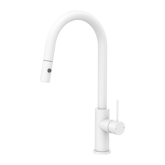 MECCA PULL OUT SINK MIXER WITH VEGIE SPRAY FUNCTION MATTE WHITE