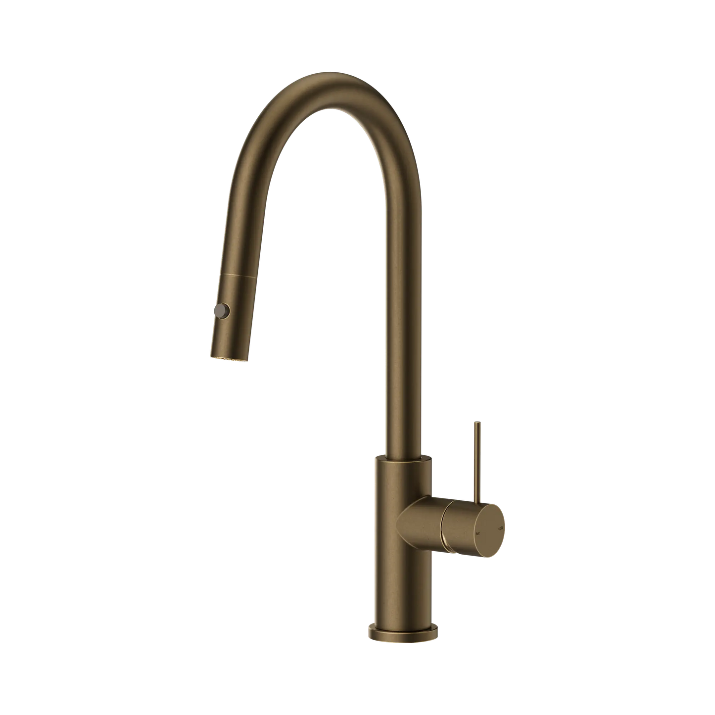 Mecca Pull Out Sink Mixer With Vegie Spray Function Tumbled Antique Brass