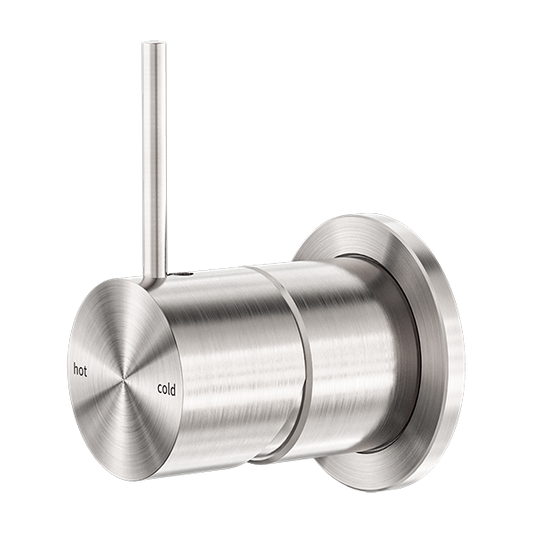 MECCA SHOWER MIXER 60MM HANDLE UP PLATE BRUSHED NICKEL