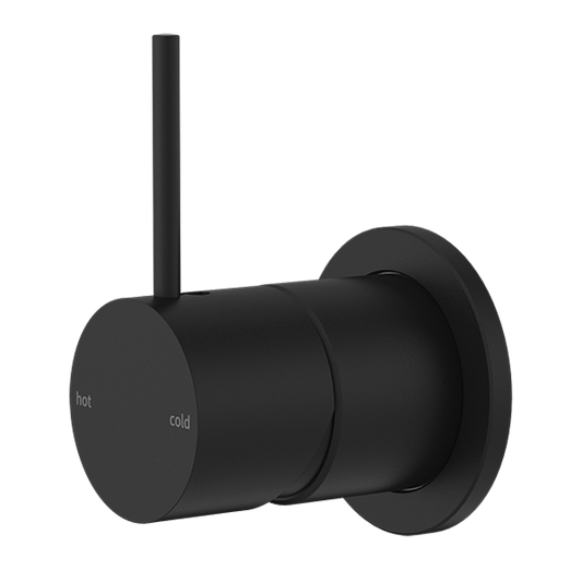 MECCA SHOWER MIXER 60MM HANDLE UP PLATE MATTE BLACK