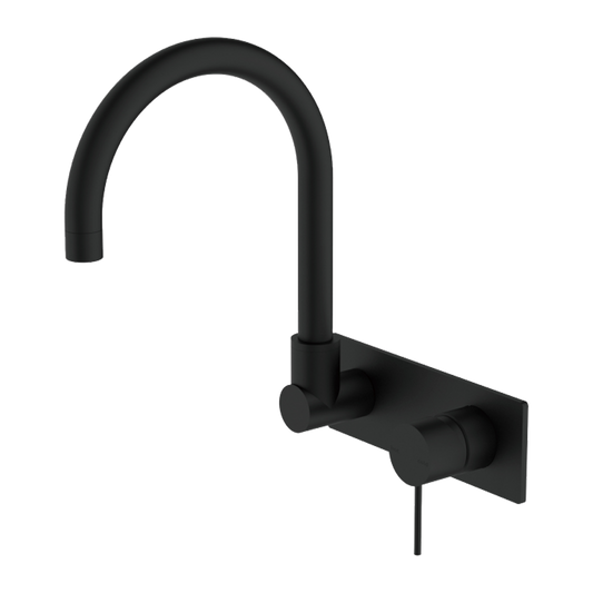 MECCA WALL BASIN/BATH MIXER SWIVEL SPOUT MB (NR221909QMB) MATTE BLACK