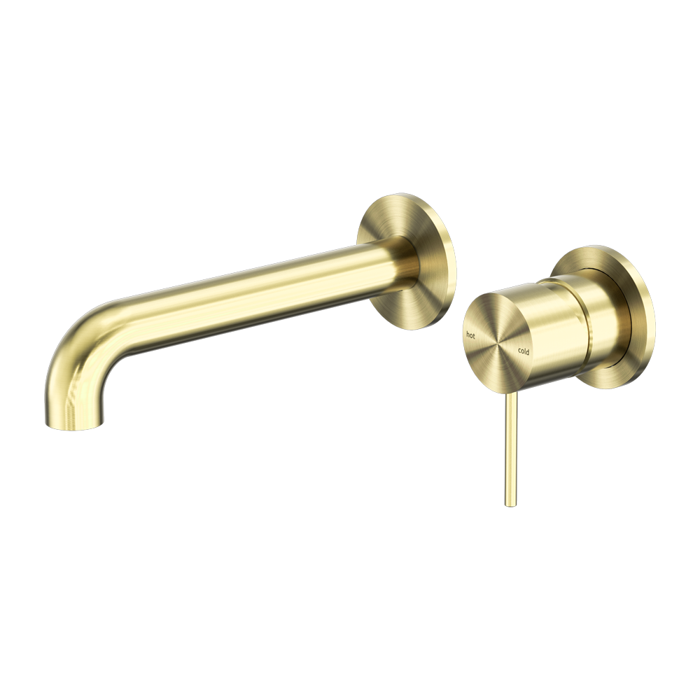 MECCA WALL BASIN/BATH MIXER SEPARATE BACK PLATE 120/160/185/230/260MM BRUSHED GOLD