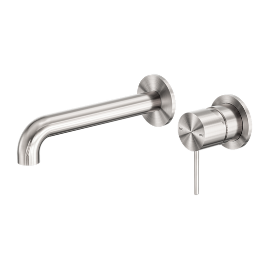 MECCA WALL BASIN/BATH MIXER SEPARATE BACK PLATE 120/160/185/230/260MM BRUSHED NICKEL