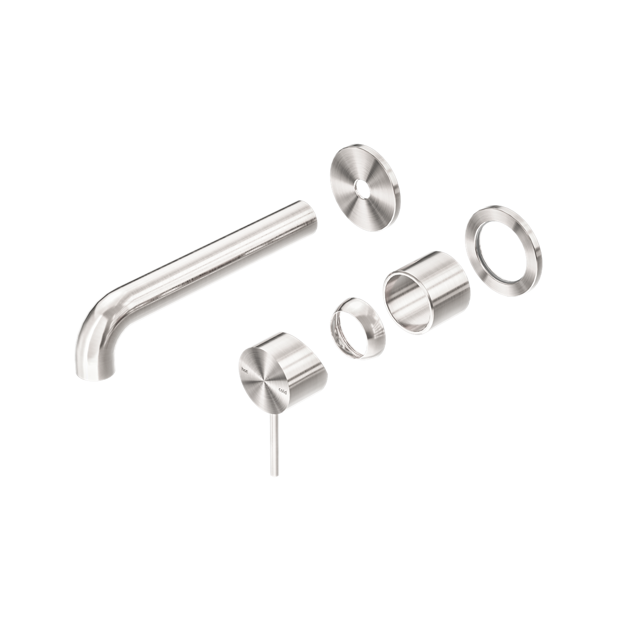 MECCA WALL BASIN/BATH MIXER SEPARATE BACK PLATE 120/160/185/230/260MM TRIM KITS ONLY BRUSHED NICKEL