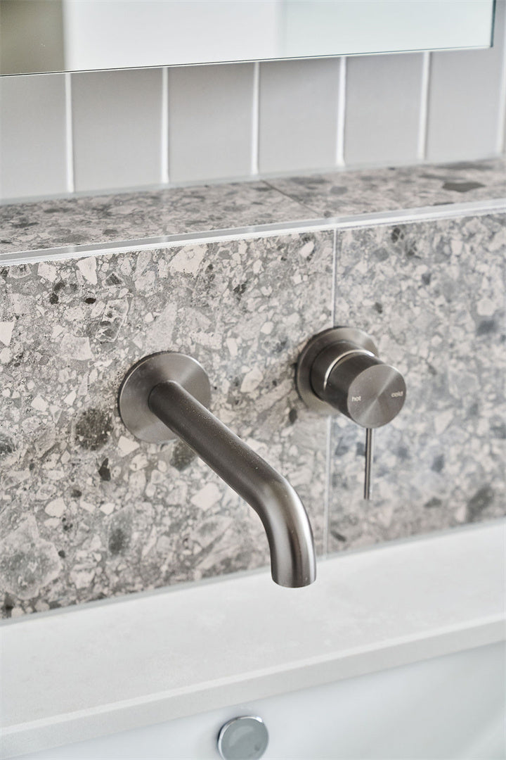 MECCA WALL BASIN/BATH MIXER SEPARATE BACK PLATE 120/160/185/230/260MM GUN METAL