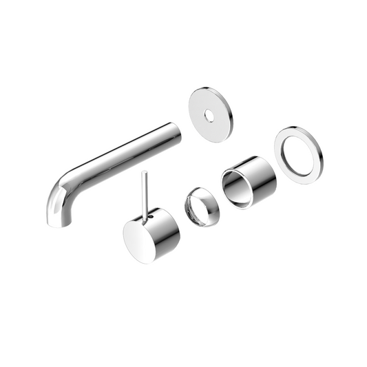 MECCA WALL BASIN/BATH MIXER SEPARATE BACK PLATE HANDLE UP 120/160/185/230/260MM TRIM KITS ONLY CHROME
