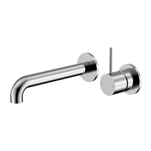 MECCA WALL BASIN/BATH MIXER SEPARATE BACK PLATE HANDLE UP 120/160/185/230/260MM CHROME
