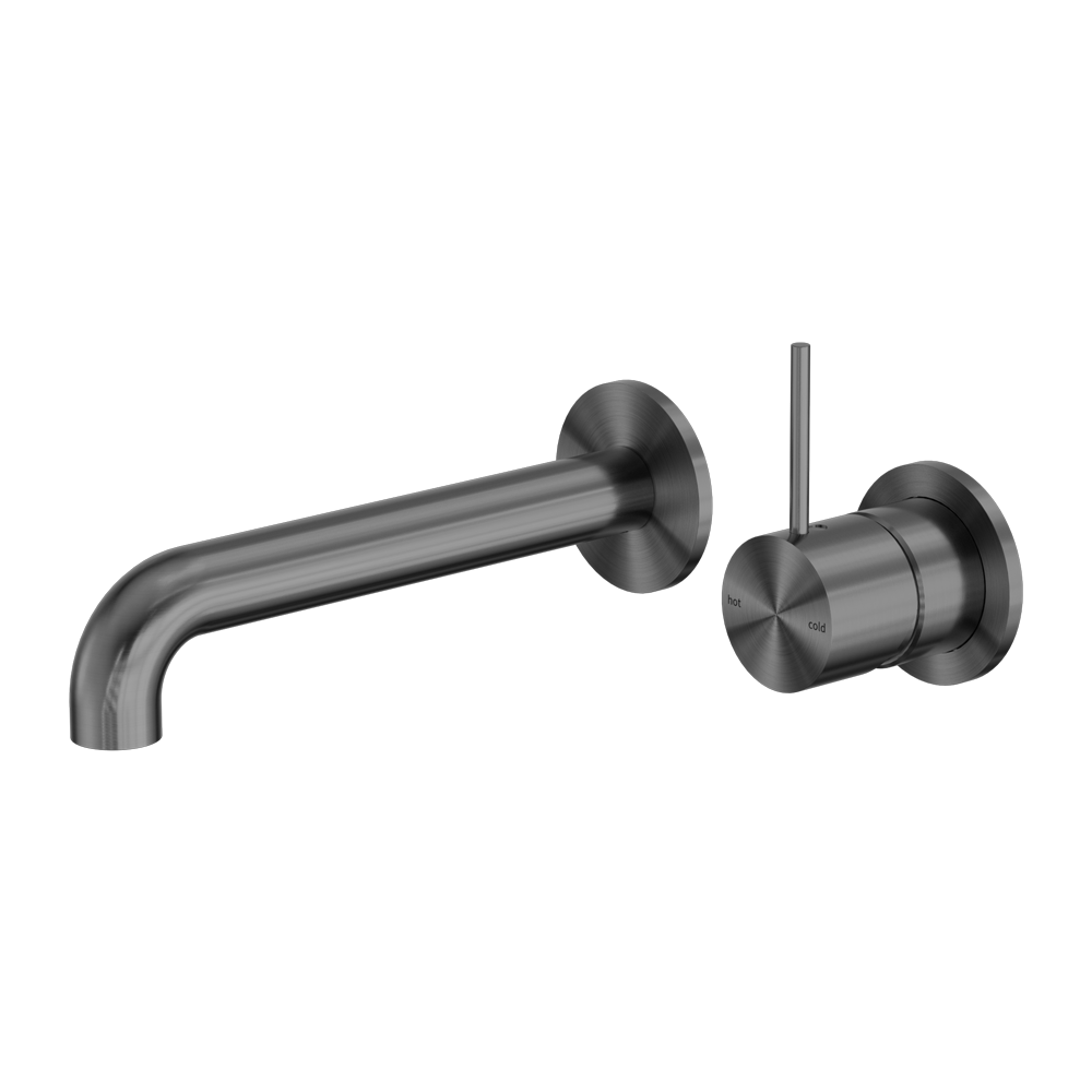 MECCA WALL BASIN/BATH MIXER SEPARATE BACK PLATE HANDLE UP 120/160/185/230/260MM GUN METAL