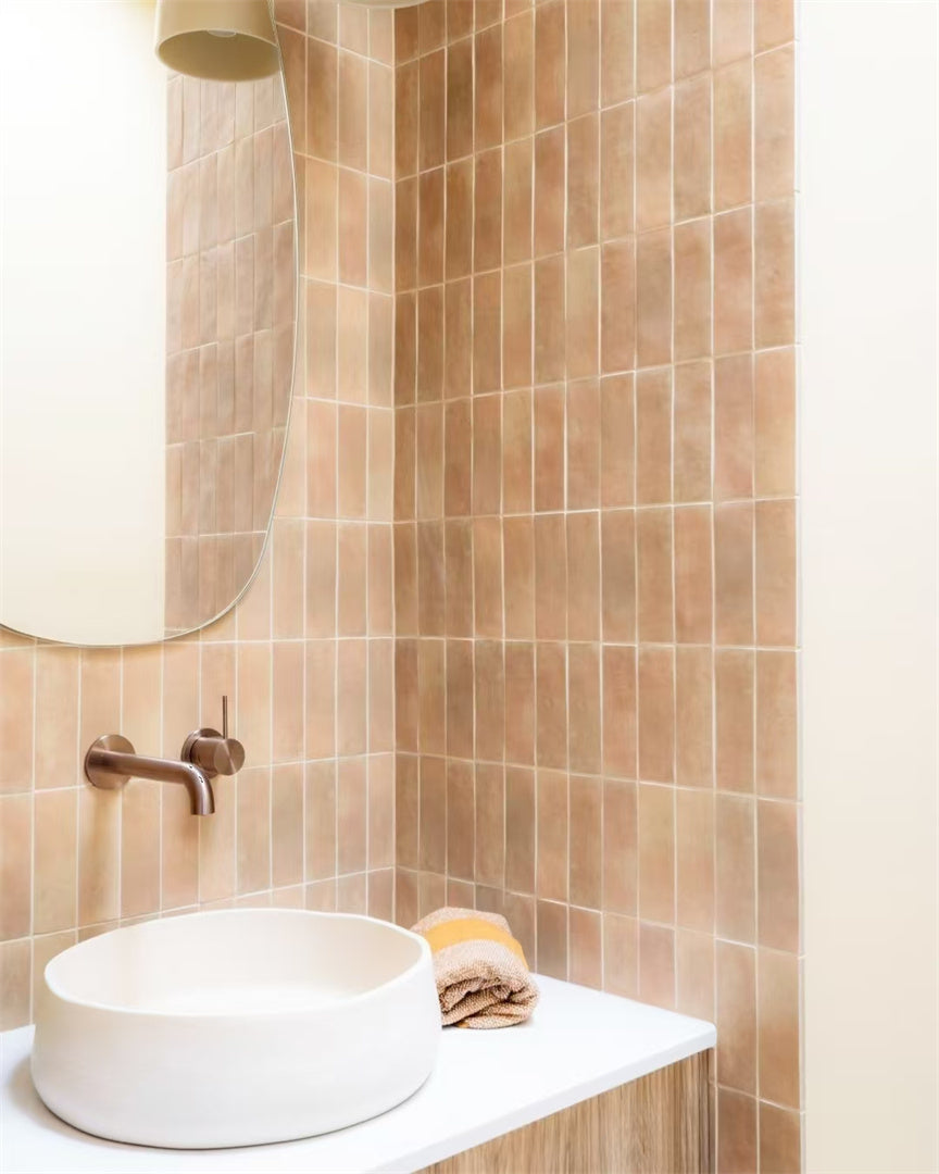 MECCA WALL BASIN/BATH MIXER SEPARATE BACK PLATE HANDLE UP 120/160/185/230/260MM BRUSHED BRONZE